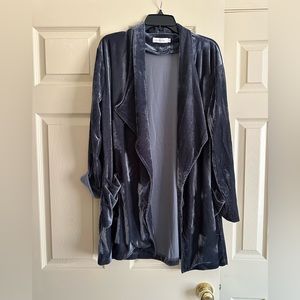 Velvet steel blue colored blazer jacket s Xl Amaryllis brand worn once like new